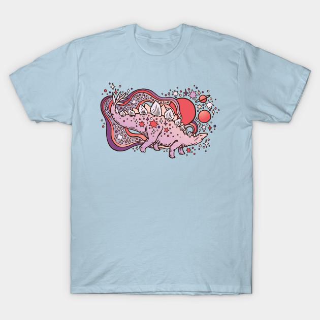 

Men Black Print T-shirt Star Stego | Space Dinosaur No-Cut Transfer Paper Print Cotton Tshirt L світло-синій колір