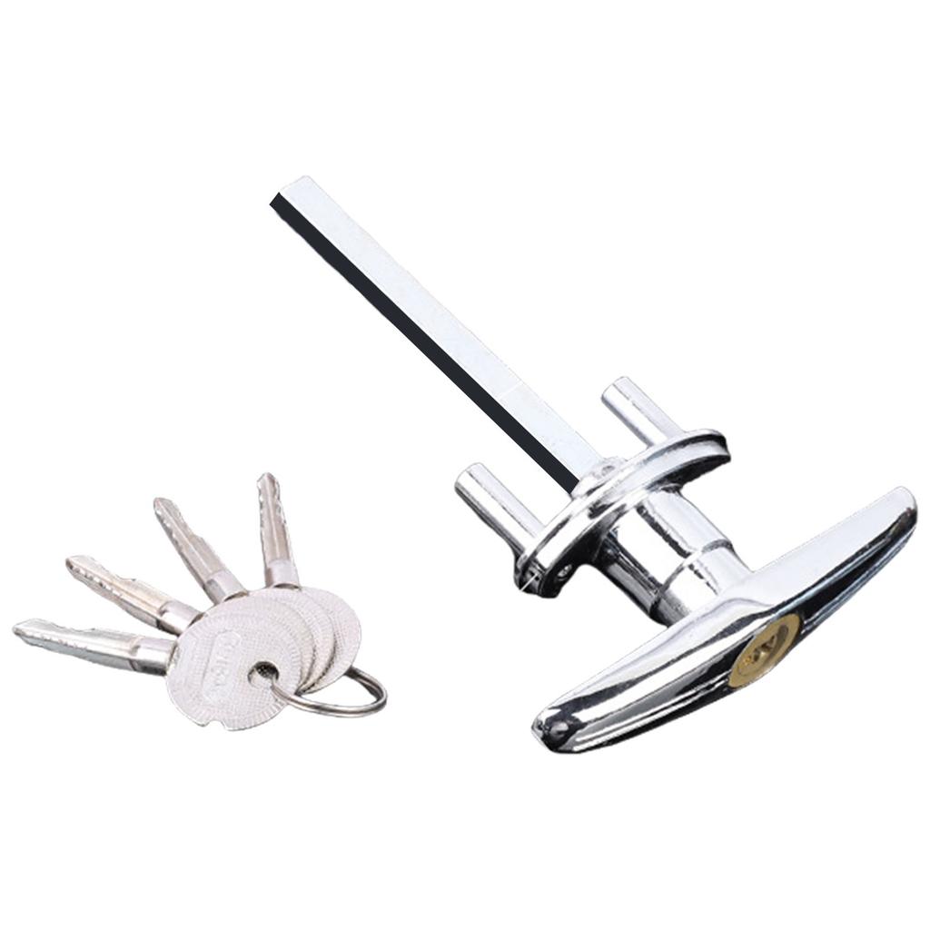 Weatherproof Garage Door Replacement Lock Manual Open T Handle Lock with Keys for Garage Camper Door Easy To Install
