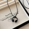 Simple Dripping Oil Headphone Pendant Necklace Niche Design Versatile Casual Sweater Chain Jewelry