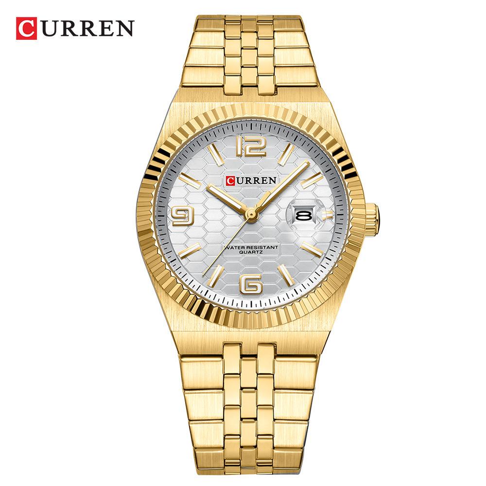 CURREN 8498 Unisex Waterproof Quartz Calendar Watch - Round Digital Business Style
