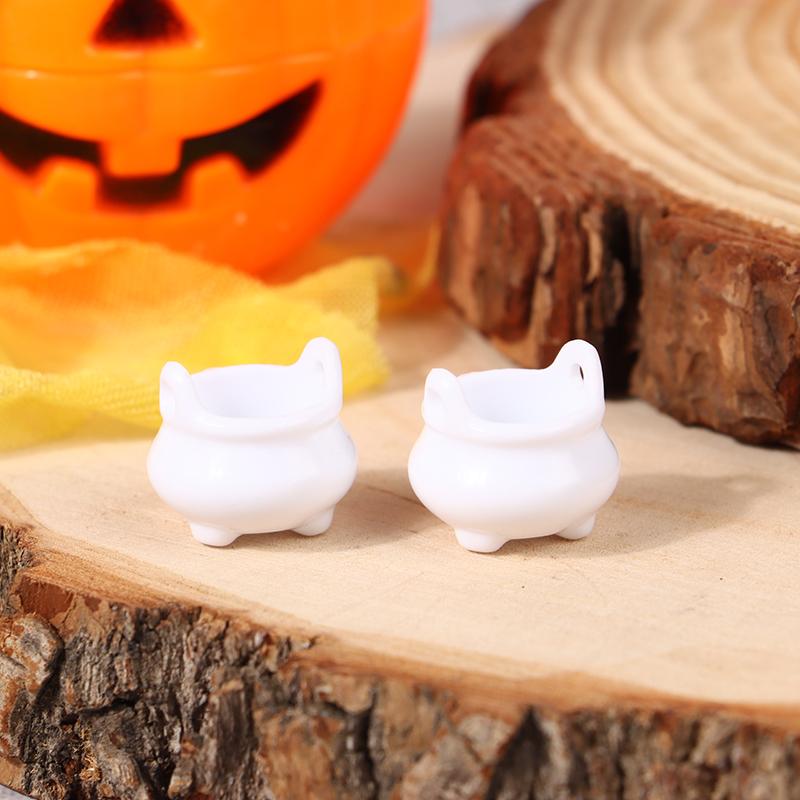 2pcs/lot Halloween Mini Cauldron Miniature Mini Halloween Candy Bucket Pot Witch Cauldron Decoration Accessories