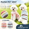 Soft Plush Puppy Winter Vest Stripe Pet Clothes New Cat Hoodies  Outdoor