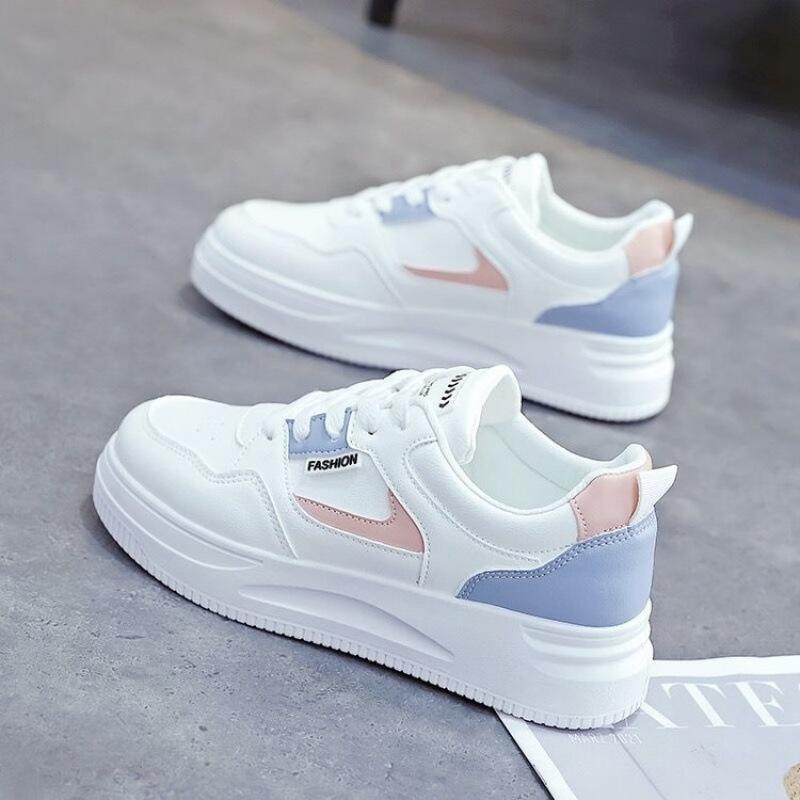 Ins Korean Version Mesh White Shoes Women's 2025 Spring and Autumn New Breathable Thick Baseplate Shoes Korean Version Lace-up Student Women's Shoes
