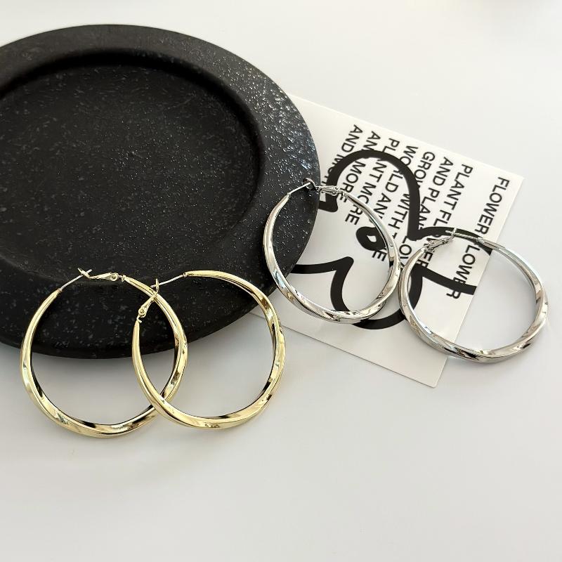 Trendige Ohrringe Creolen Ungleichmäßige Gestreifte Hiphop Rock Stil Ungewöhnliche Schlaufenohrringe Für Mädchen Täglichen Schmuck Geschenk