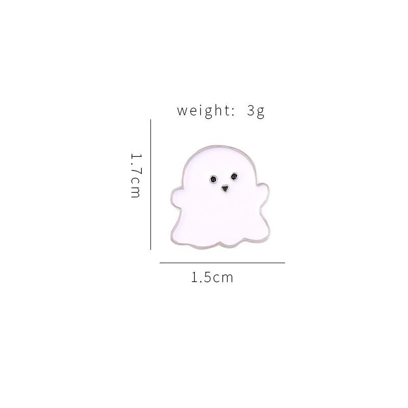 Cute Kawaii Ghost Brooch For Girls Stylish Minimalist Scarf Pin Metal Badge Accessory