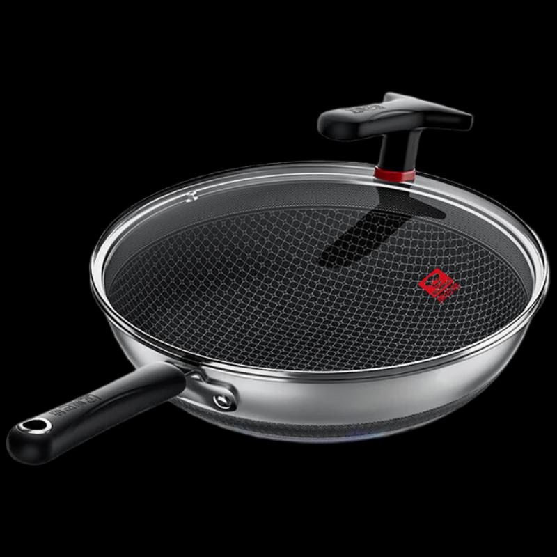 KOBACH 32cm Double-Sided Honeycomb 304 Stainless Steel Wok 32cm