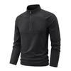 Polo da uomo a maniche lunghe con mezza zip, ad asciugatura rapida, in seta ghiacciata, per fitness e corsa