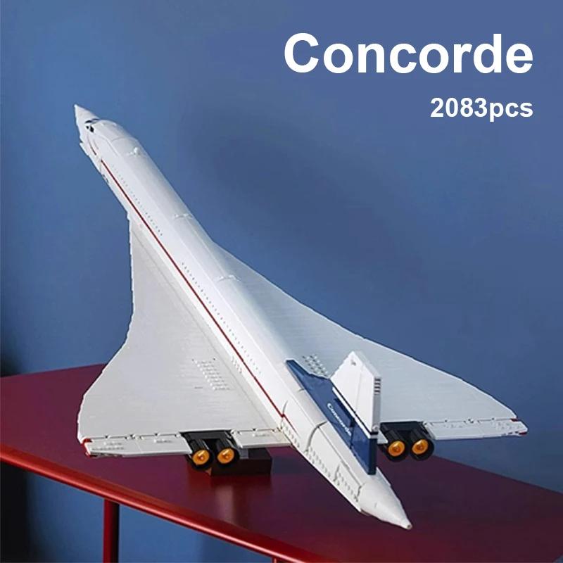 2083Pcs 1:60 Concorde Supersonic Airliner Moc Building Blocks Creative Bricks Toy Birthday Gift For Kids Adults