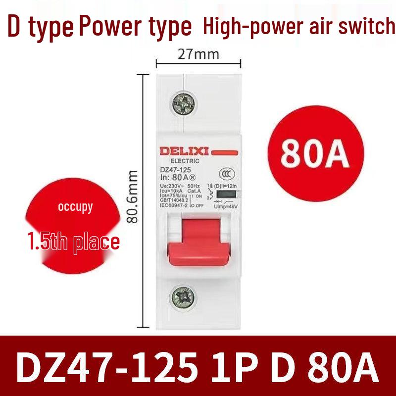 Delixi DZ47S Circuit Breaker: Air Switch for Single/Three-Phase, 1P/2P/3P/4P.