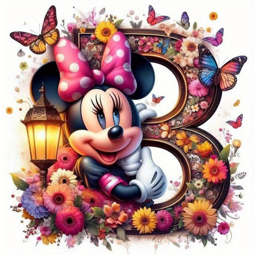 Disney Myszka Miki Malowanie Diamentami Litera Kreskówka Mozaika Diamentowa Kamienie Strass Obrazy Minnie Haft Kwiat Dekoracja Ścienna