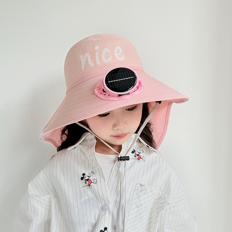 Children's Fan Hat Solar Charging Summer Sun Protection Sun Hat Girl Girl Shawl Hat Outdoor Sun Hat