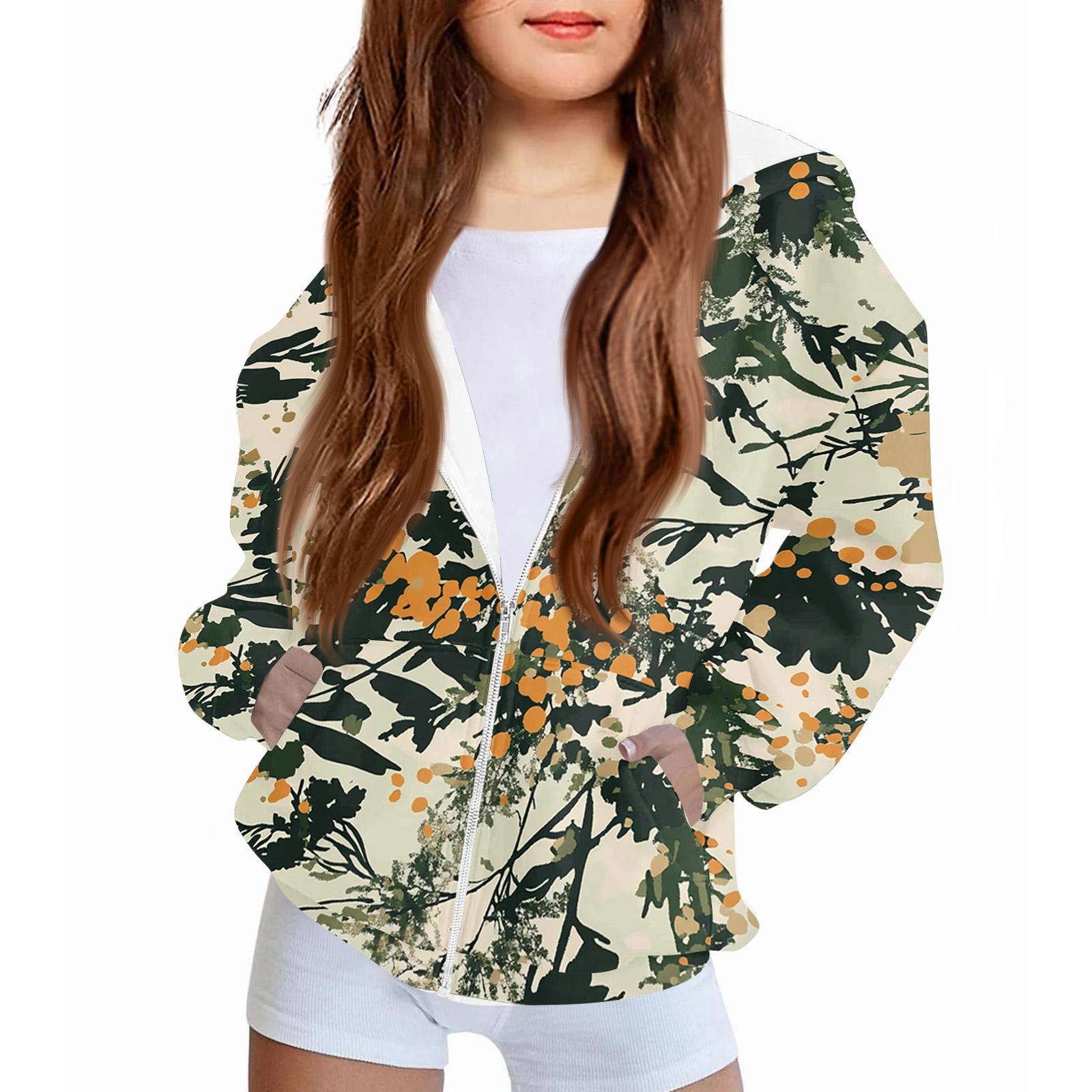 

Детская мода Рождественская толстовка с капюшоном с длинными рукавами с принтом Куртка-худи для девочек 110