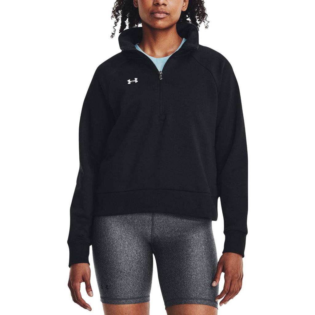 Under Armour Solid Color Logo Half-Zip Jacket Women Tops Black 1379492-001