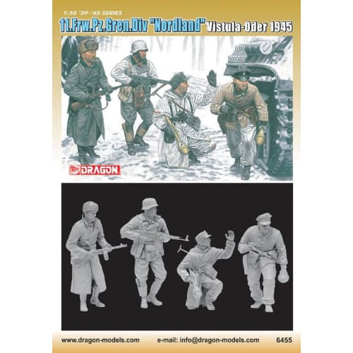 Platz Dragon 1/35 WWII German 11th SS Volunteer Panzergrenadier Nordland Battle of the Vistula-Oder Plastic Model Kit DR6455 (Human)