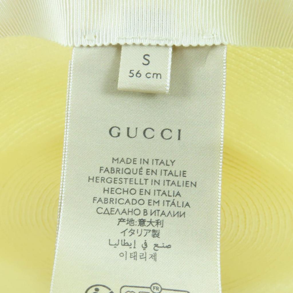 Pristine GUCCI hat Fedora Straw Hat Ivory polypropylene Women S 747994 Used