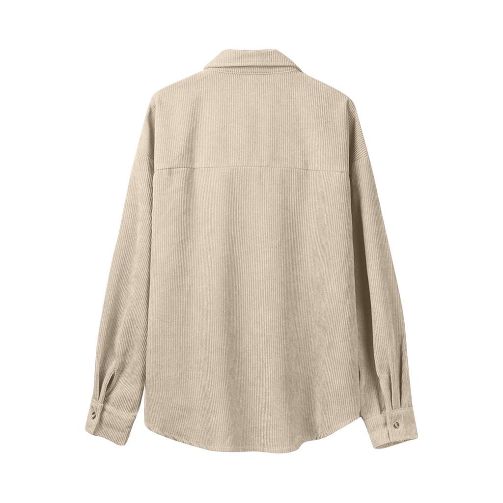 Women's  And Winter Shirts Women's Solid Color Lapel Loose Casual Jacket
