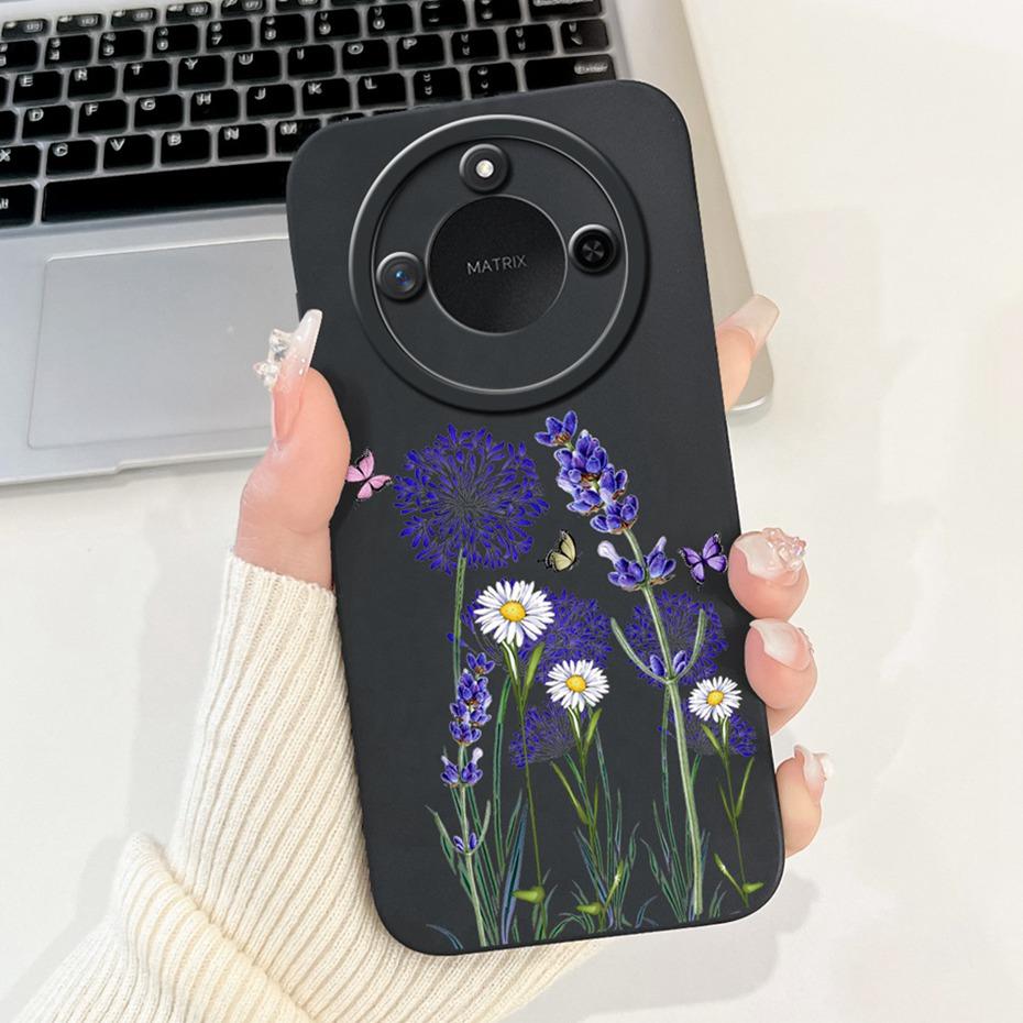 Phone Case For Honor X9c Smart 5G Pretty Girl Flower Printed Soft Silicone Back Cover For Honor X9C X9cSmart Cases Bumpers