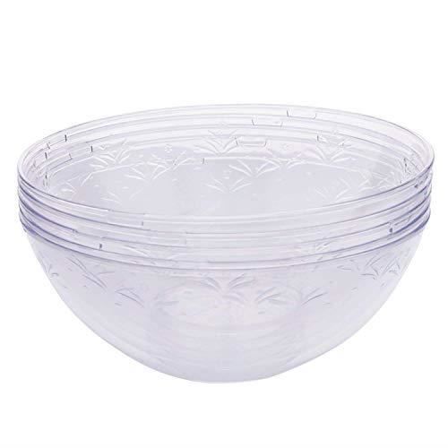 5 Pcs Saladiers Jetables En Plastique Dur, Bols De Service 1500ml - Clair, Durable Polystyrène De Haute Qualité - Réutilisable Lég