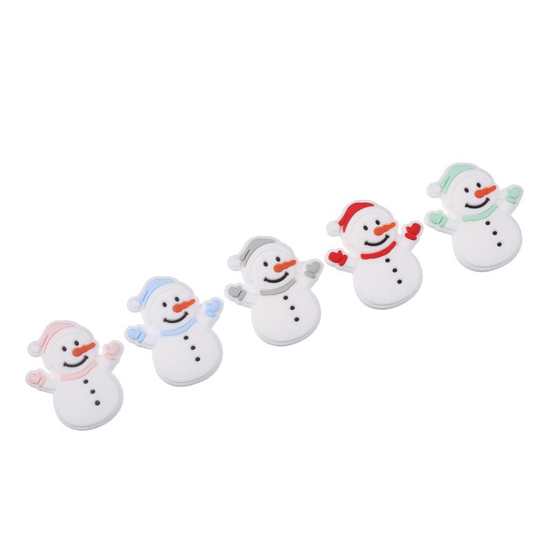10pcs New Christmas Santa Snowman Silicone Beads For Jewelry Making DIY Pacifier chain Clips Teether Beads Christmas Gifts