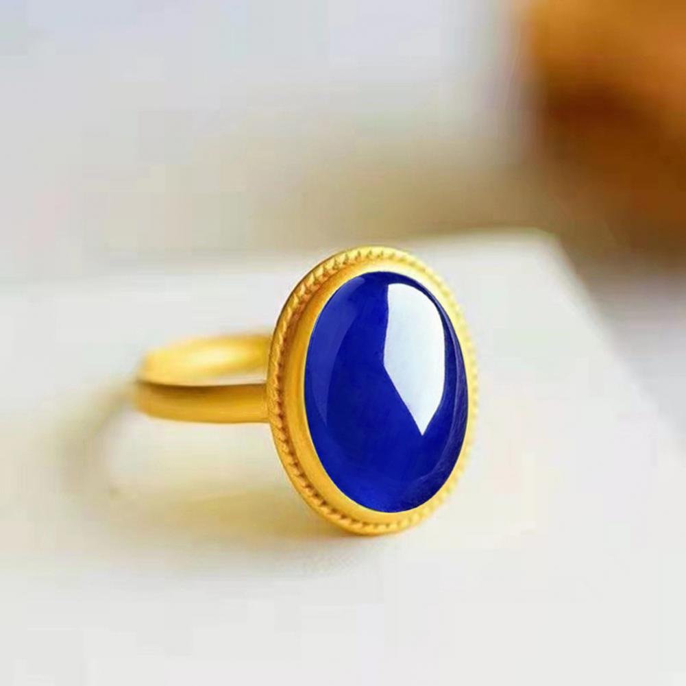 Zarif Değerli Taş Takı Etnik Tarz Doğal Taş Yüzük Oval Değerli Taşlı Kadın Yıl Dönümü Doğum Günü Düğün Hediyesi