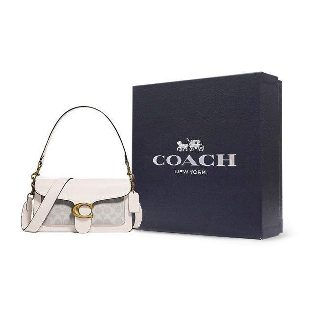 Coach Tabby 26 Monogram Canvas Leather Shoulder Bag Women Shoulder Bag White 91215-B4R7B