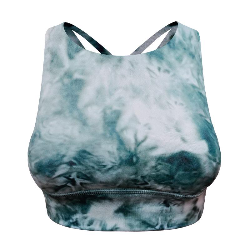 

Летний принт спортивный бюстгальтер - Женский противоударный топ для йоги на открытом воздухе с дизайном перекрещенной спины S