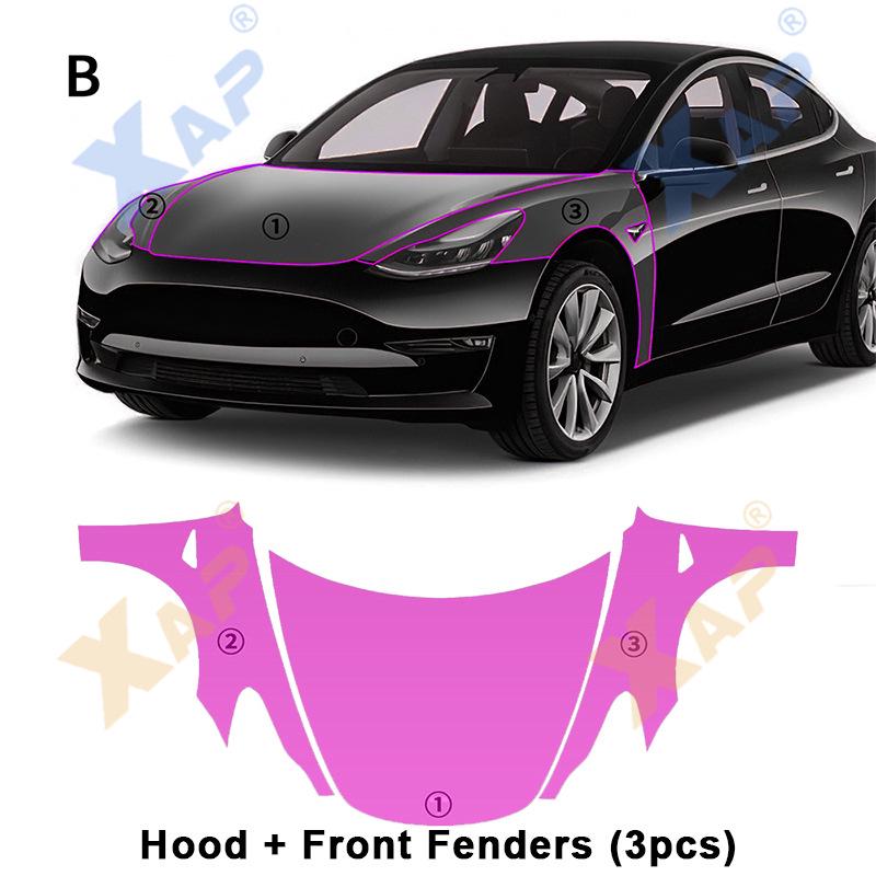 Tesla Model 3 (2020-2023) Scratch-Proof Transparent TPU Paint Protection Film