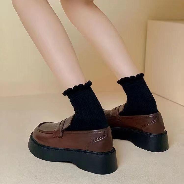 Muffin platform jk uniform small leather shoes new spring British style Mary Jane loafer single shoes