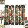 Bohemian Flamingo Vorhänge Boho Vintage Ethnisch Tropische Vögel Design Fensterdekoration Wohnzimmer Weinrot Hu Vorhang mit Verdunkelung Polyester Perfekt