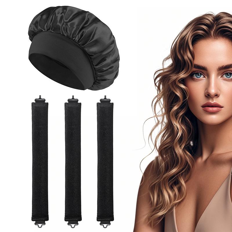 Heatless Curls Overnight - Heatless Hair Curler Set With 3 Curling Rods And Satin Cap, Hair Curlers To Sleep In - No Damage Hair Set