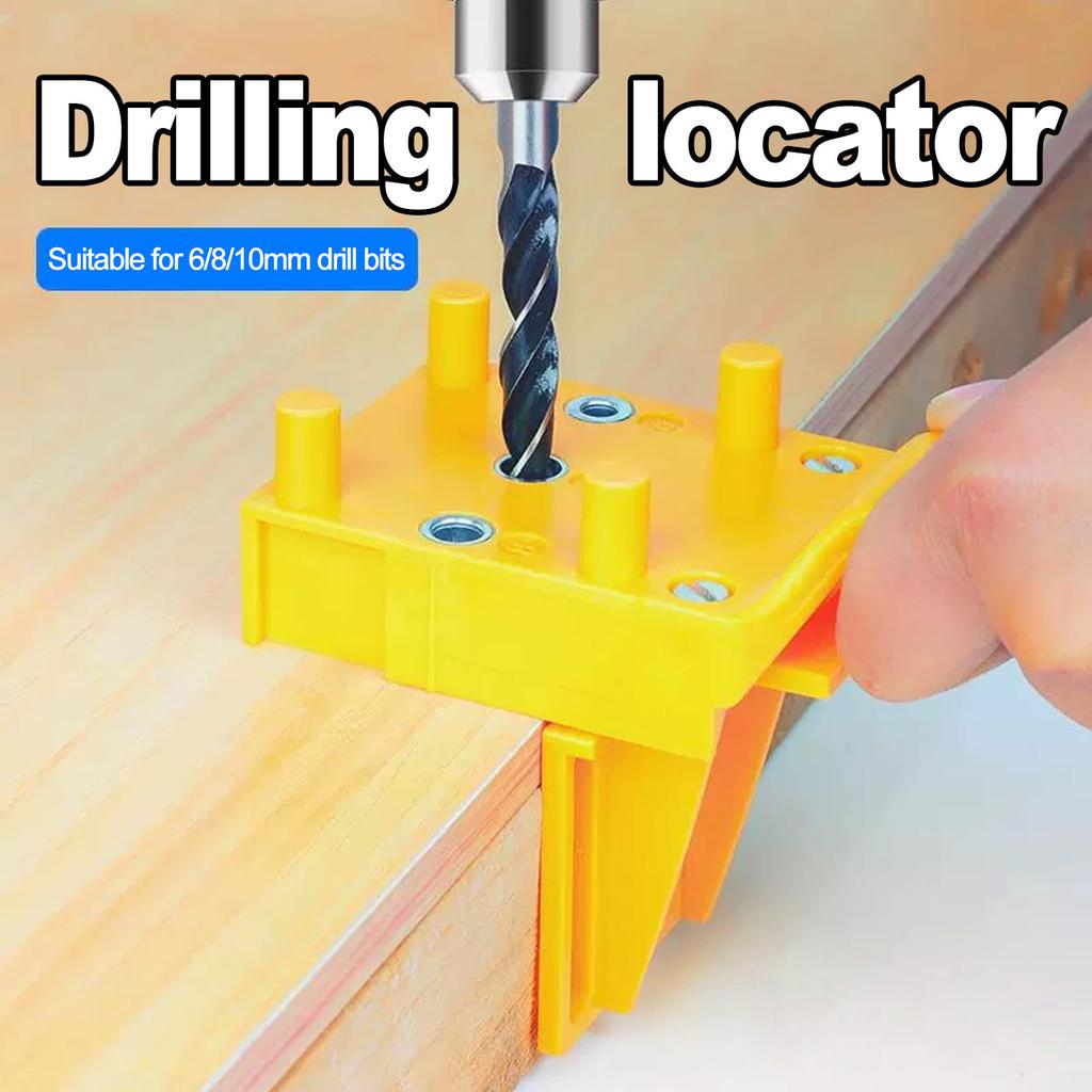 Woodworking Dowel Handheld Drill Guide and Hole Saw Tool 6/8/10mm Drill Bit For Carpentry Straight Hole Locator Clamp