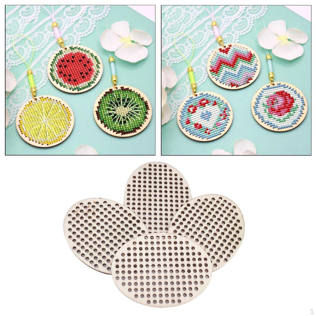 30 Pieces Wooden Pendant Charms Blank Unfinished Shapes Decorative Hanging for DIY Crafts