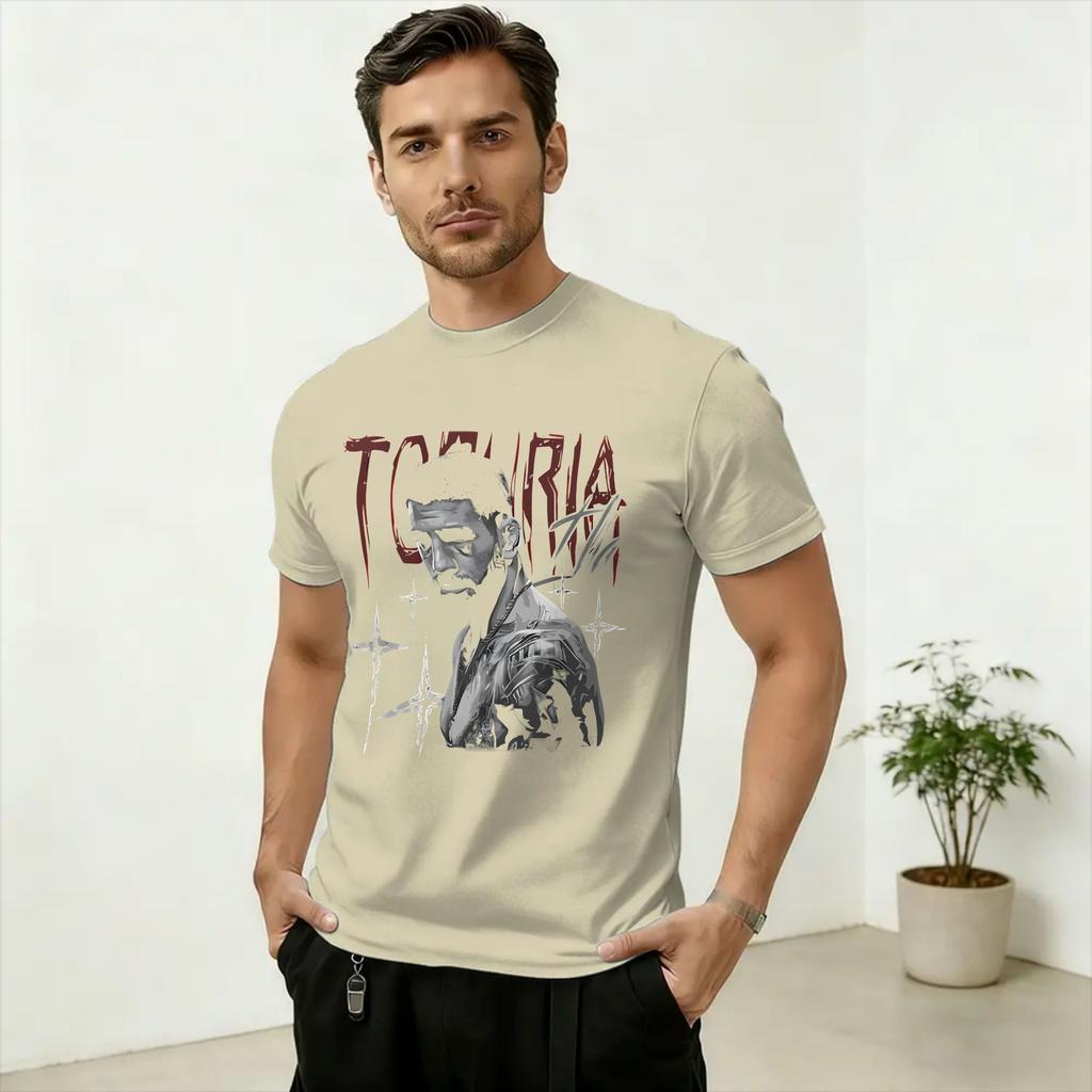 Vintage Ilia Topuria Fanart Merch T-Shirt Unisex Crewneck Pure Cotton T Shirt  Short Sleeve Tees Summer Tops