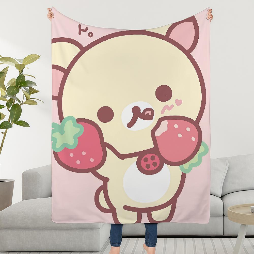 R-Rilakkuma Cute Bear Blanket Soft Warm Furry Throw Super Kids Toys Bed Sofa Car Cradle