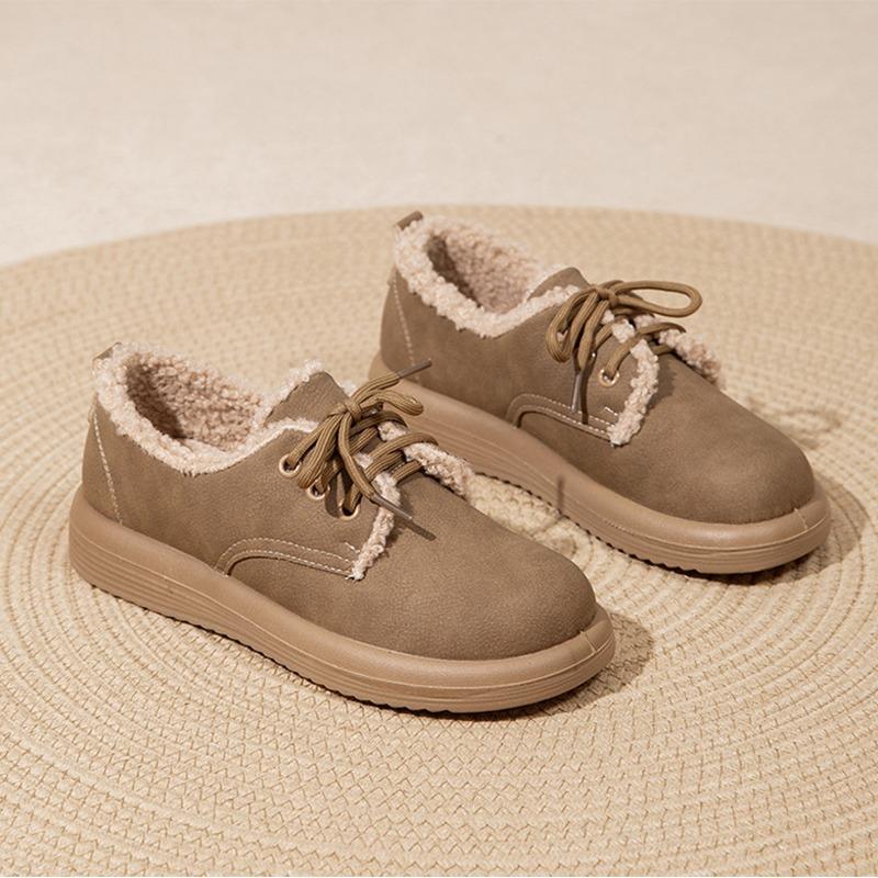 2025 Winter Shoes Women Flat Cotton Shoes Non-slip Brand Ladies Warm Plush Shoes Soft Casual Plus Size 41