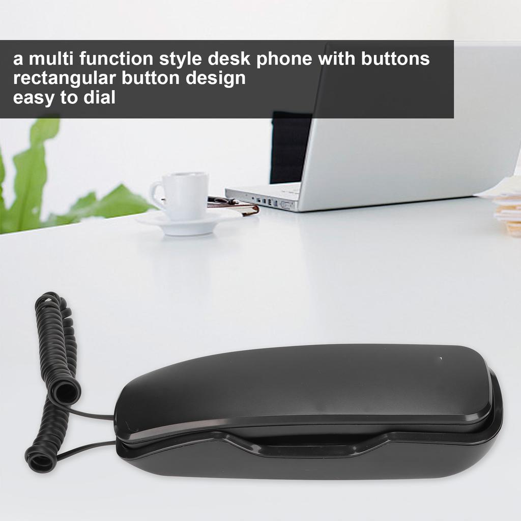 KXT1043   Phone Multifunctional Energy Saving Retro Hotel Wall Phone with Buttons for   Hotel Home(Black )