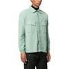 STONE ISLAND Düz Renk Logo Yama Uzun Kollu Gömlek Erkek gömlekleri Açık Yeşil 771511305-V0055