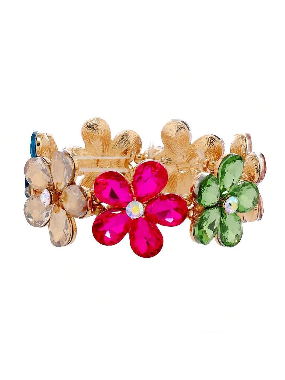 

Ювелирные изделия, модный роскошный стеклянный хрустальный цветок эластичный браслет женский