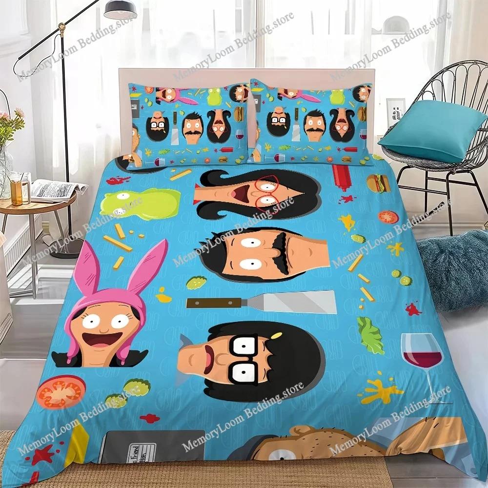 Cartoon B-Bobs B-Burgers Duvet Cover Set Home Style Bedding Soft Laundry Cotton Bed Four Seasons Student Dormitory Luxury Gift