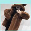 Bärenohren Hoodie Für Damen Mit Taschen Dickes Polarfleece Lässige Winteroberbekleidung