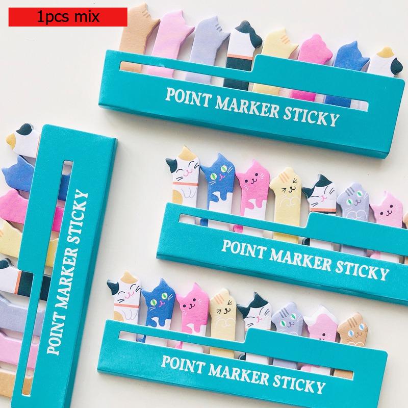 

Cute Cat with Gift Tilted Head Mini Cartoon Animals Sitting in Rows N Times Stickers Creative Office School Supplies Kawai