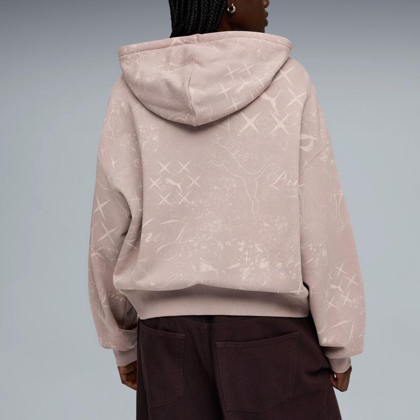 Puma Glam FW25 Street AOP Fleece Loose Fit Full Print Zip-Up Hooded Long Sleeve Jacket Women Jackets 637064-88