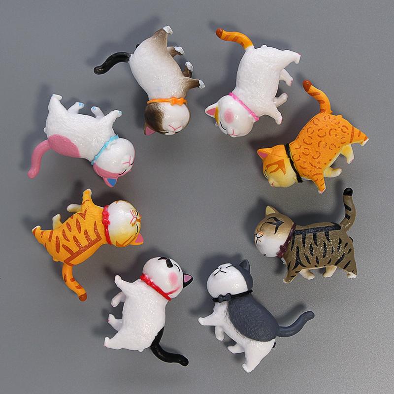 little cat fridge magnets Japanese kitten combination refrigerator souvenirs collection gifts cute animal yellow black white cat