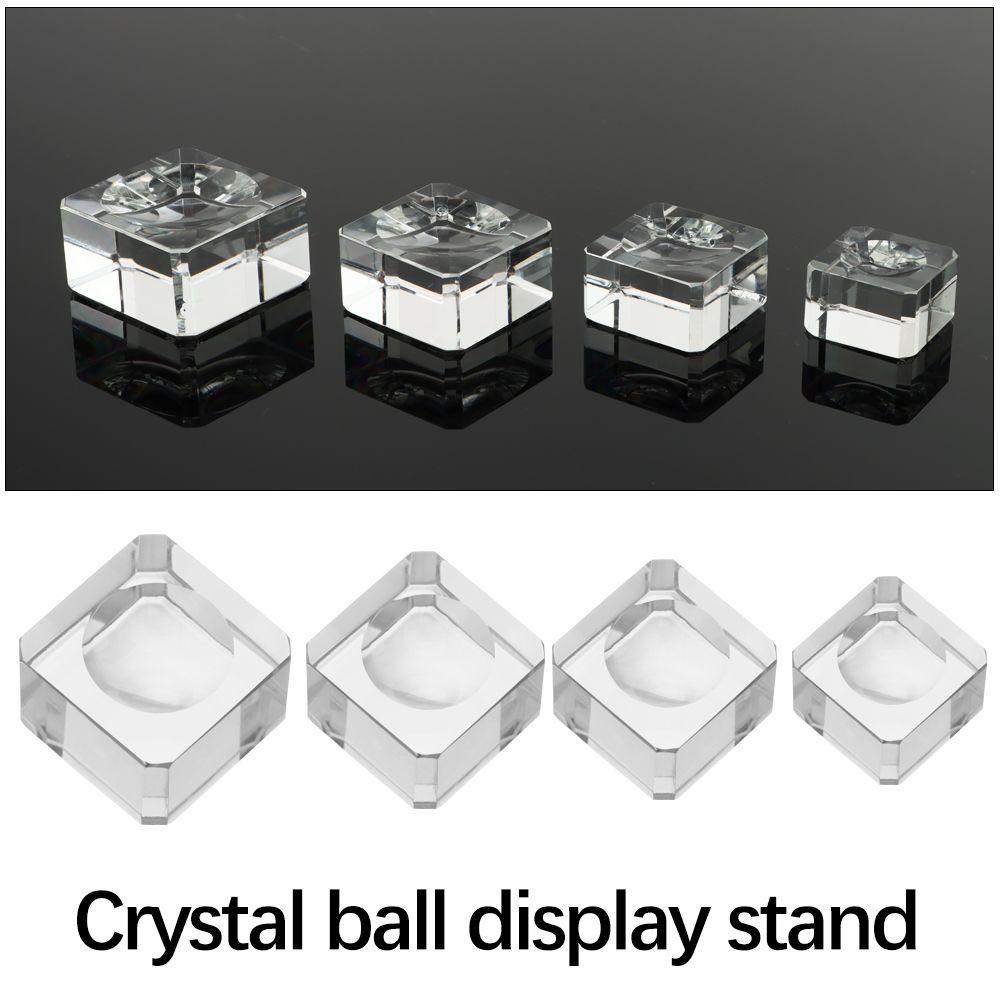

1PC New Transparent Crystal Sphere Base Square Support Ball Display Stand Crystal Glass Pedestal Holder Crafts Home Decoration 25mm