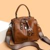IELGY Retro Boston Bag Shoulder Crossbody Fashionable All-Match Large-Capacity Handbag