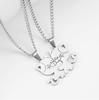 High-end Stainless Steel Bamboo Chain Animal Shape Cat Hugs Couple Pendant Necklaces for Unisex Best Friend Gifts