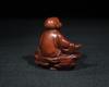 Chinese Antique Vintage Boxwood Carving Little Monk Statue Home Decor Collection