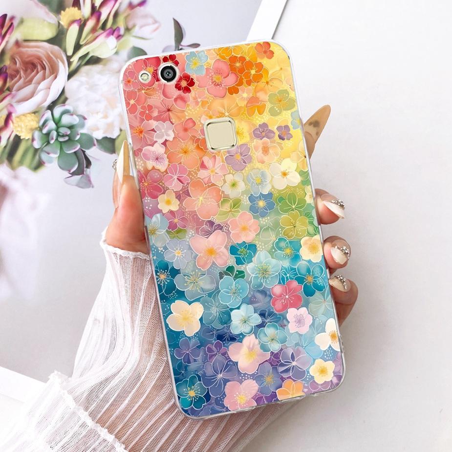 For Huawei P10 Lite Case WAS-LX1 WAS-LX2 Luxury Bow Flowers Painted Cover Soft Slim Phone Case For Huawei P10 Lite P10Lite Shell