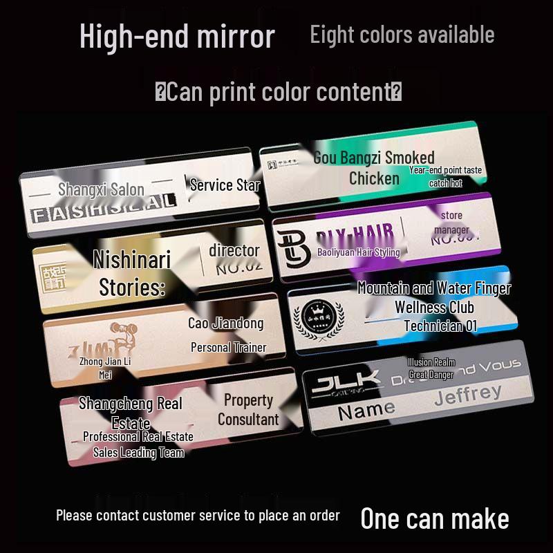 Custom Stainless Steel Name Badge & Magnet ID Card for Employees