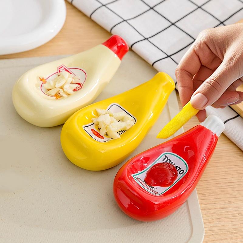 Ceramic Sauce Plate Small Dish Soy Sauce Plate Ketchup Mayonnaise Mustard Seasoning Dish 5 Colors Ceramic Small Dipping Dish